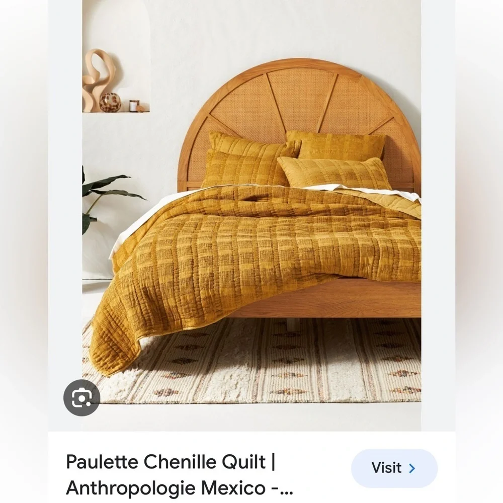 Anthropologie Paulette Chenille Quilt Queen New